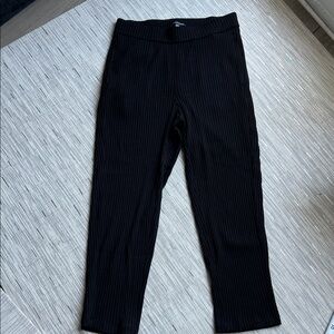 Eileen Fisher Black Texture Stretch Rib Knit Pants